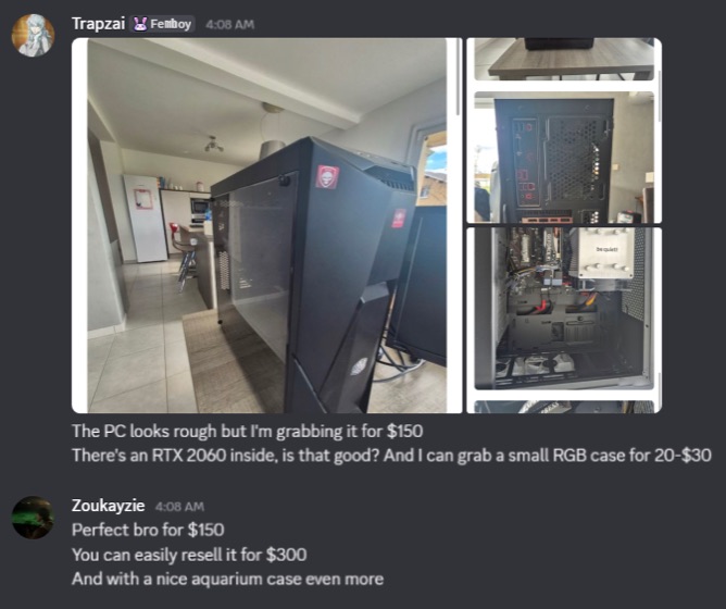 Screenshot posted by a member in the profits channel